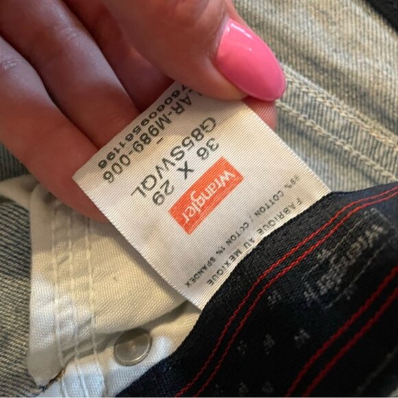 Wrangler Cut Off Jean Shorts Blue DenimJorts 36” Waist - Picture 3 of 8